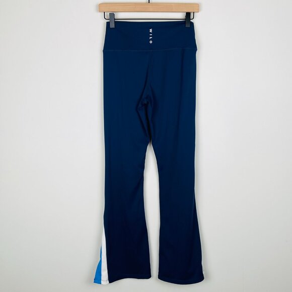 WILO The Label Navy Cobalt Blue Split Flare Leg Athletic Pants, Size S - Picture 6 of 12